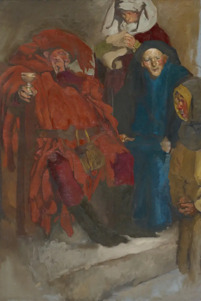 Compositional Study, possibly for The Merry Wives of Windsor av Edwin Austin Abbey