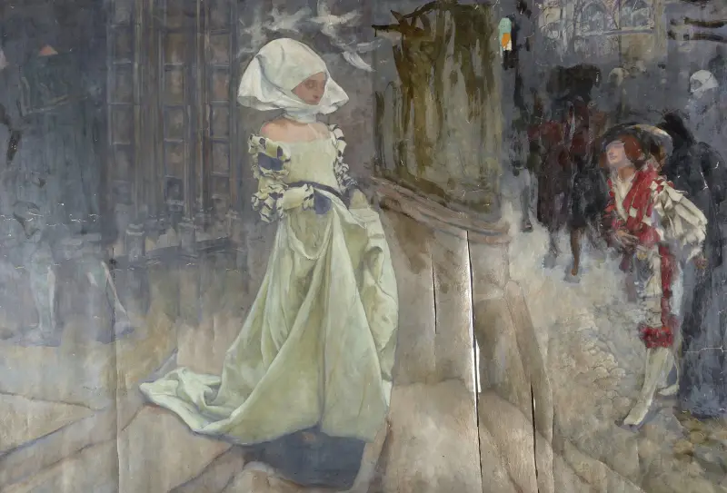 Figure Study, possibly for Margaret and Faust av Edwin Austin Abbey