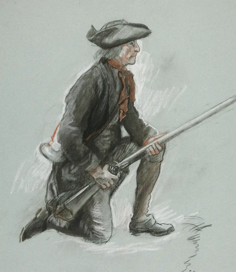 Study for a figure in ‘Valley Forge’ mural at the state capitol building in Harrisburg, Pennsylvania av Edwin Austin Abbey