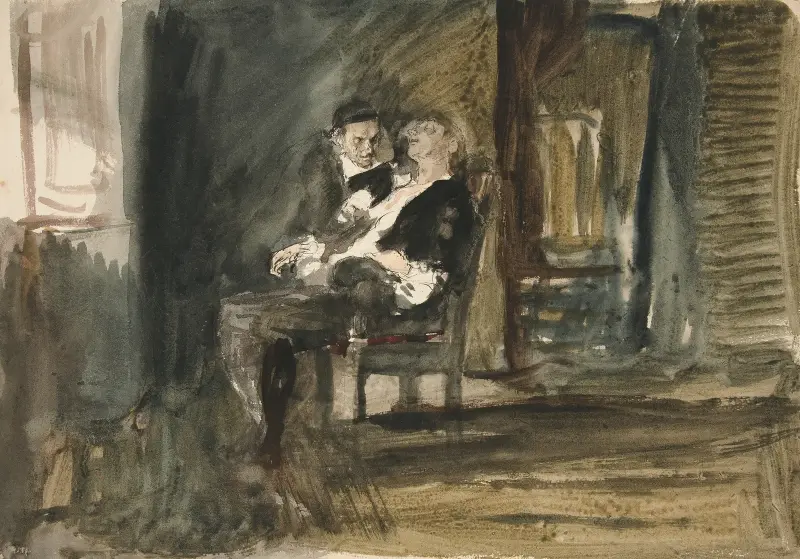 Studie zu Der scharlachrote Buchstabe von Edwin Austin Abbey