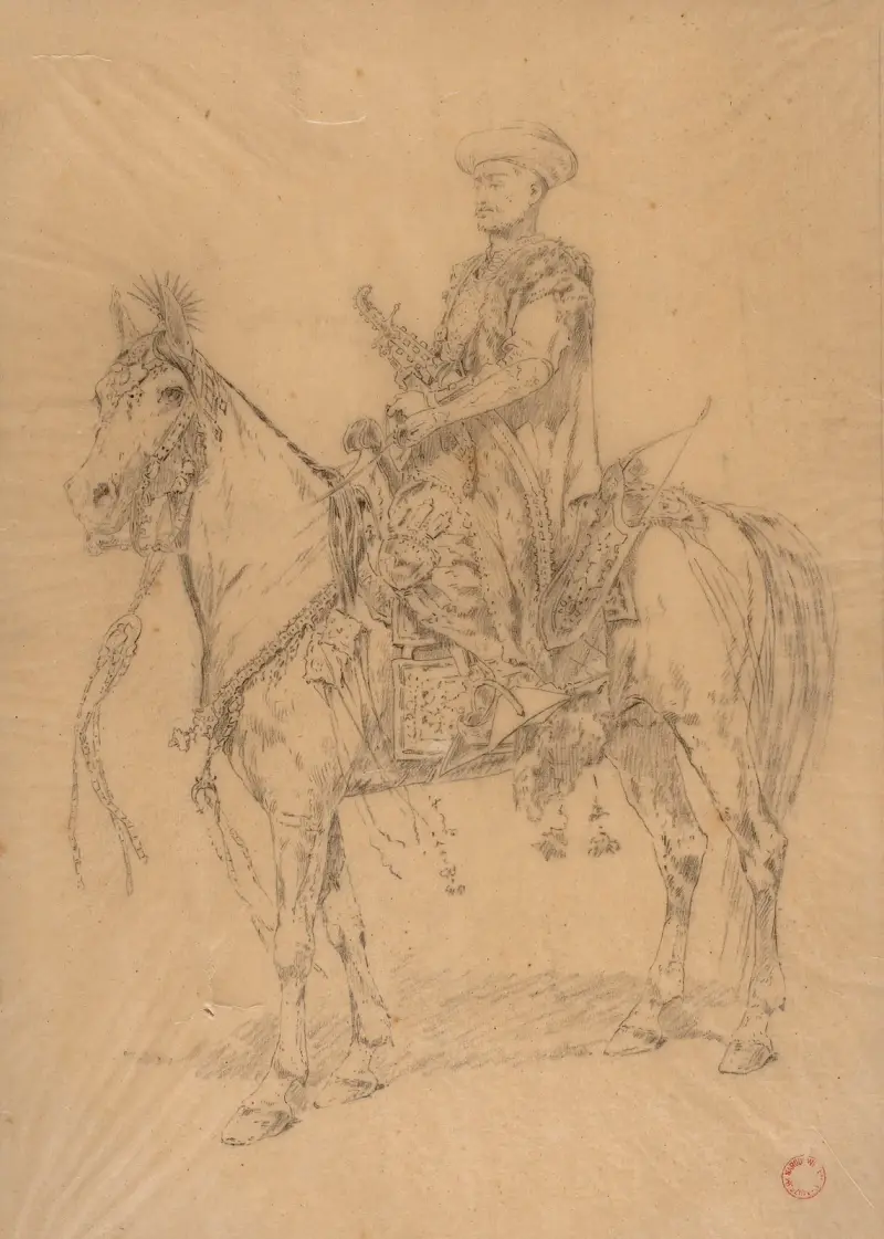 Mehmed II on horseback – study for the painting “Entry of Mehmed II into Constantinople” av Stanisław Chlebowski