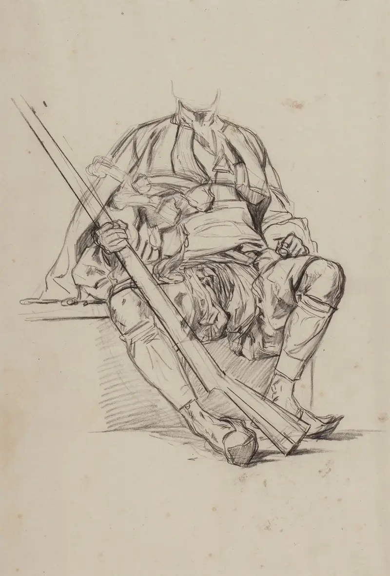Sitting zeybek – a study of figures av Stanisław Chlebowski
