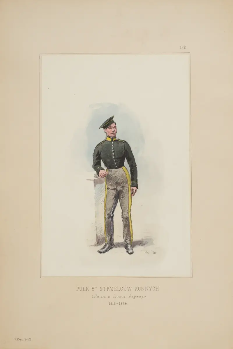 Pułk 3ci Strzelców Konnych, żołnierz w ubiorze stajennym 1815-1826 av Bronisław Gembarzewski