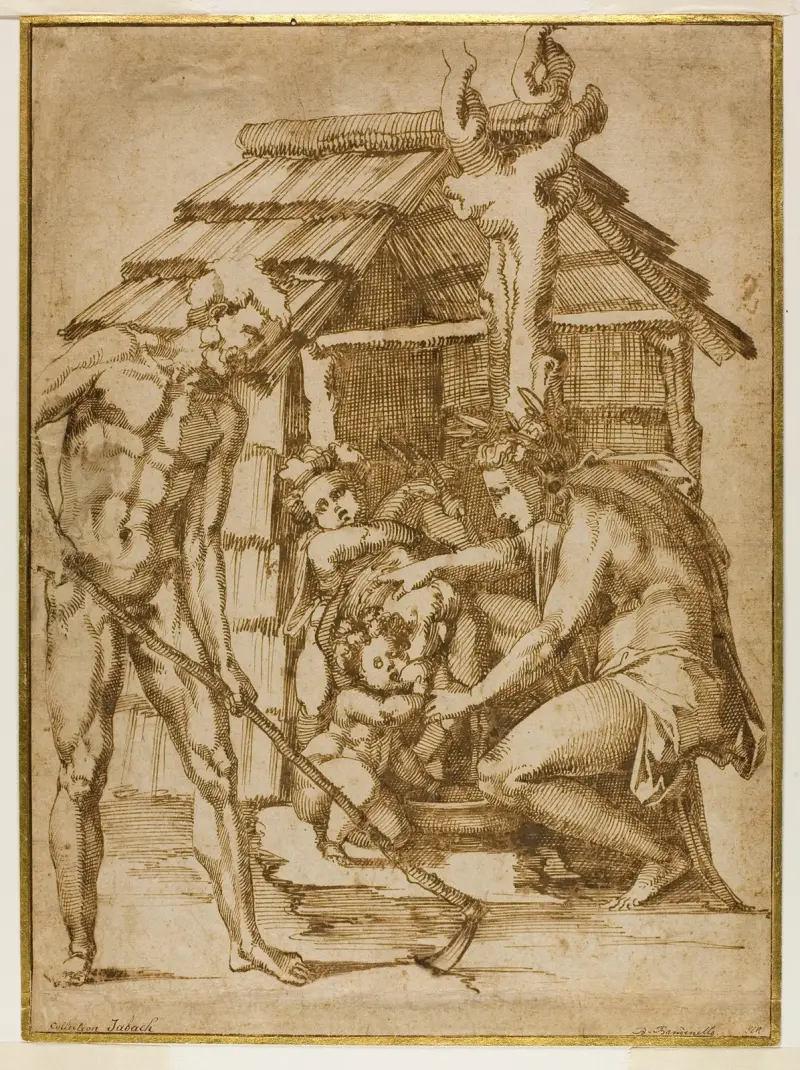 First Family Before a Shelter av Baccio Bandinelli