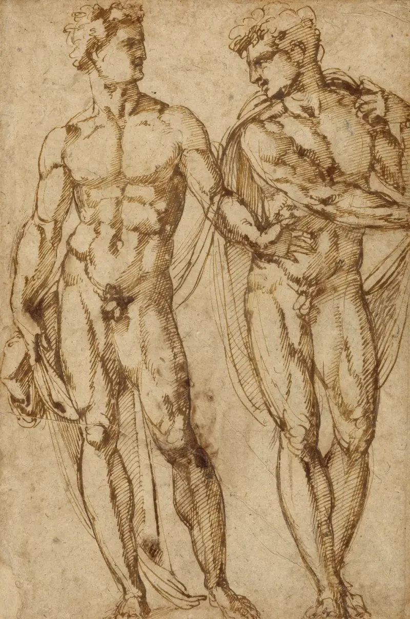 Study of Two Men av Baccio Bandinelli