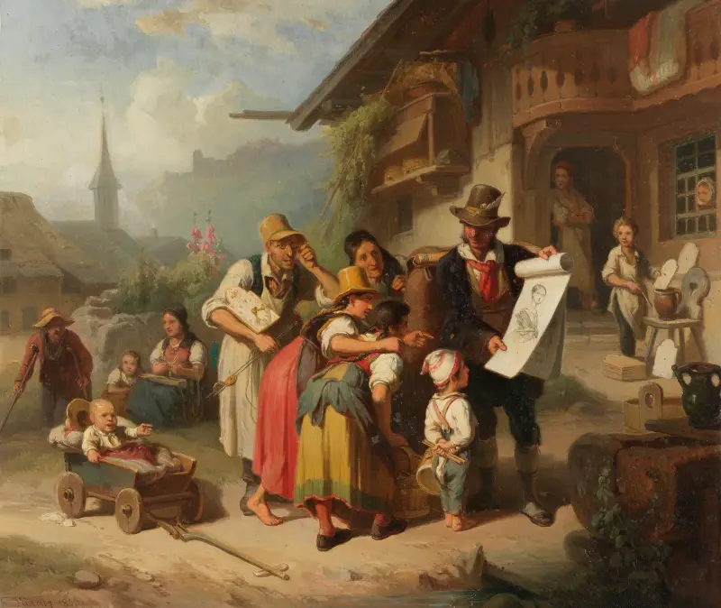 Byscen från Schwarzwald av Johann Baptist Kirner