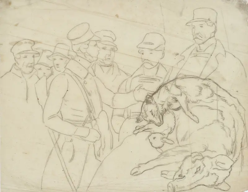 Group around Max of Baden – shot game av Johann Baptist Kirner