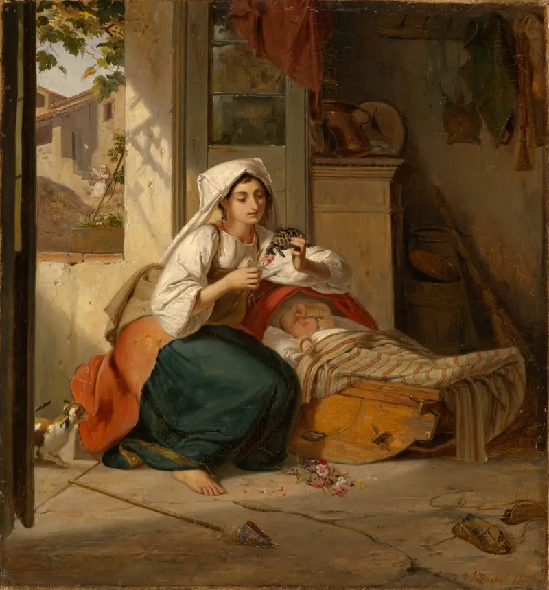 Italienska vid vaggan av Johann Baptist Kirner