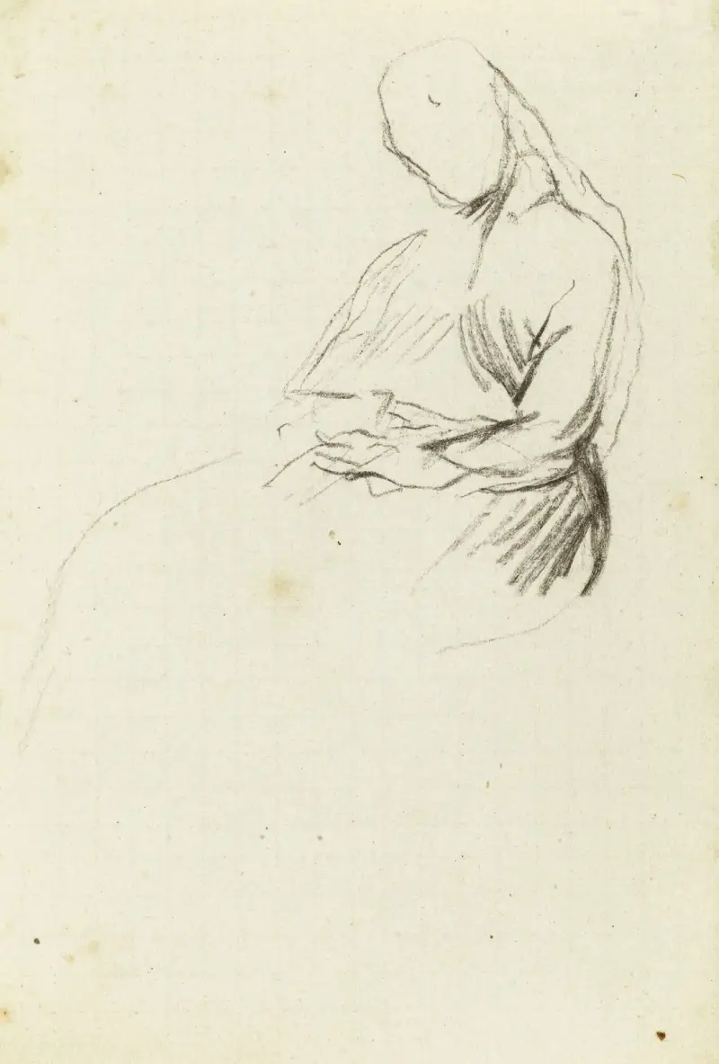 Etude de femme assise de face av Jean-Baptiste Carpeaux