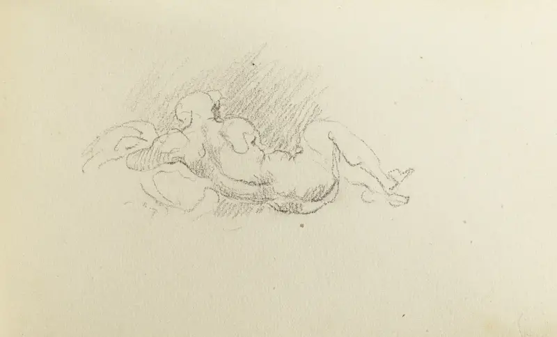 Studie av liggande man sedd från ryggen av Jean-Baptiste Carpeaux
