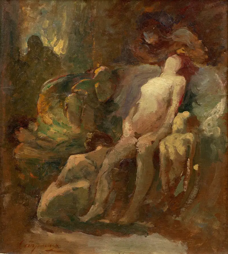 Förlossningen (naken kvinna sittande) av Jean-Baptiste Carpeaux