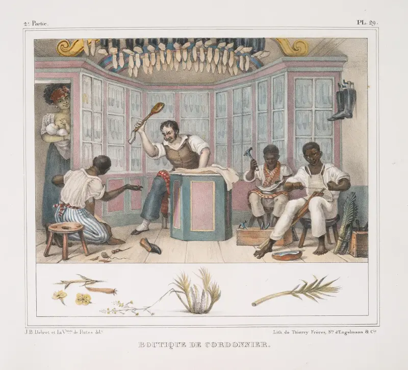 Boutique de cordonnier av Jean Baptiste Debret