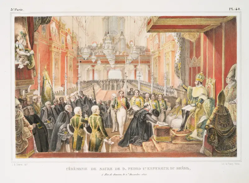 Kröningsceremonin för D. Pedro I, kejsare av Brasilien, i Rio de Janeiro den 1 december 1822 av Jean Baptiste Debret