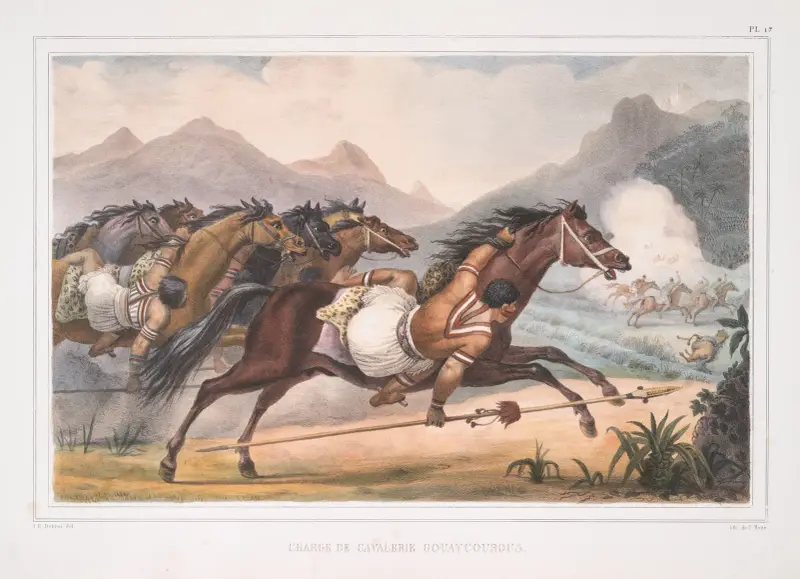 Kavalleriladdning av Gouaycourous av Jean Baptiste Debret