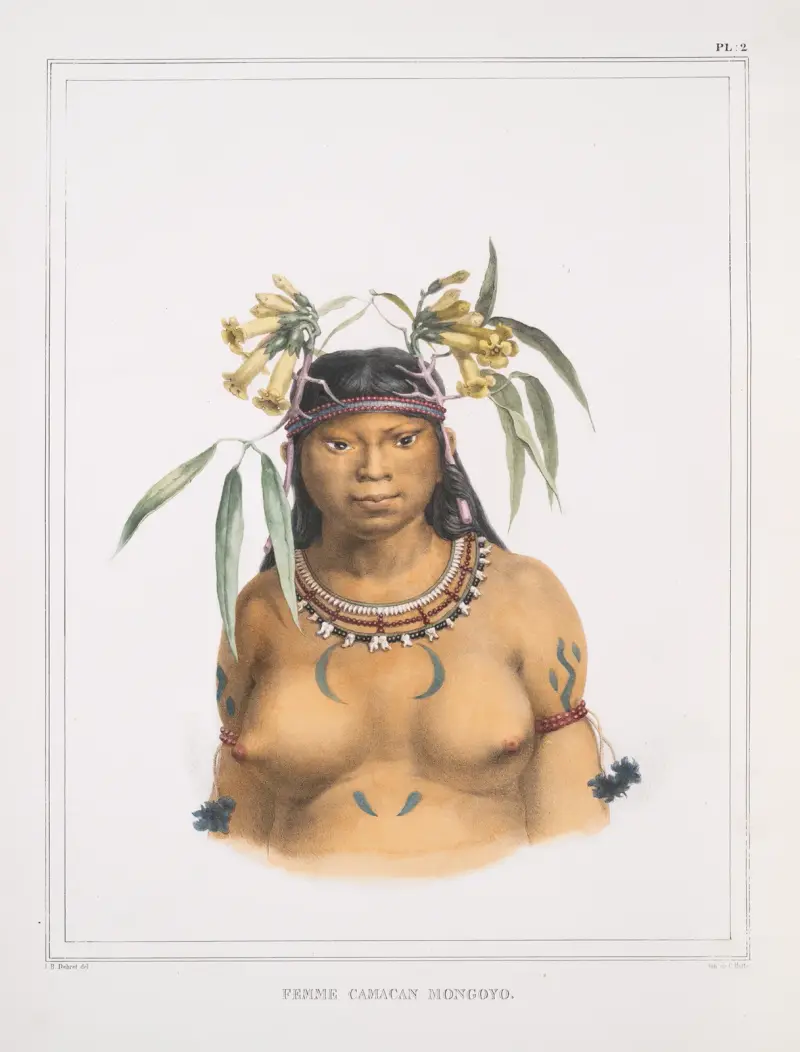 Femme Camacan Mongoyo av Jean Baptiste Debret