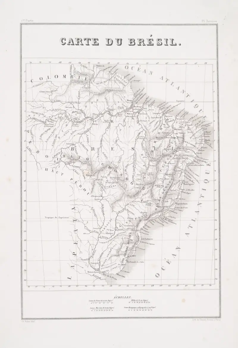 Karta över Brasilien av Jean Baptiste Debret