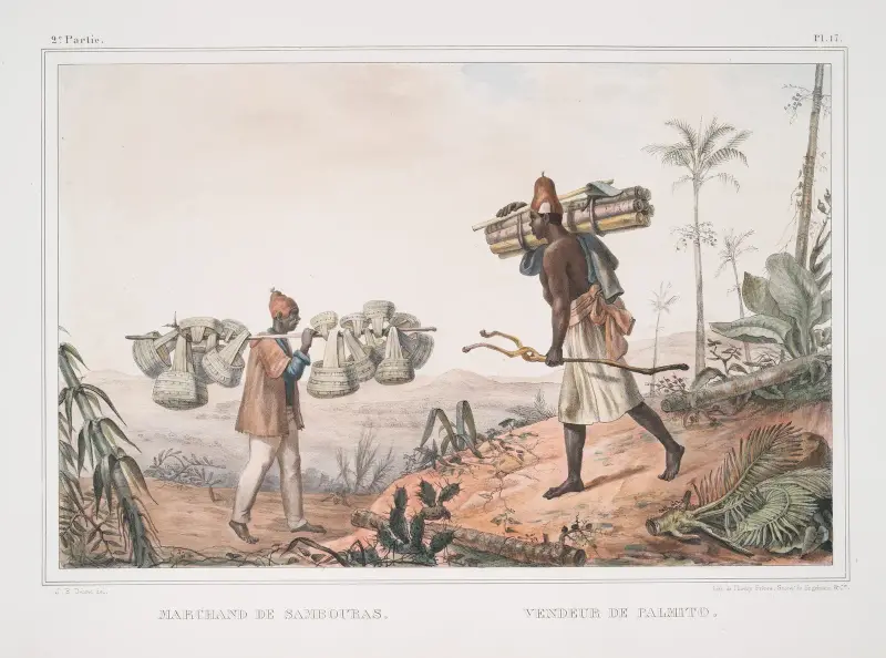 Marchand de sambouras. Vendeur de palmito av Jean Baptiste Debret