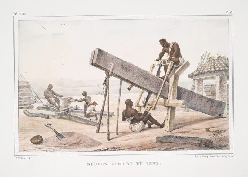 Långsågande negrer av Jean Baptiste Debret