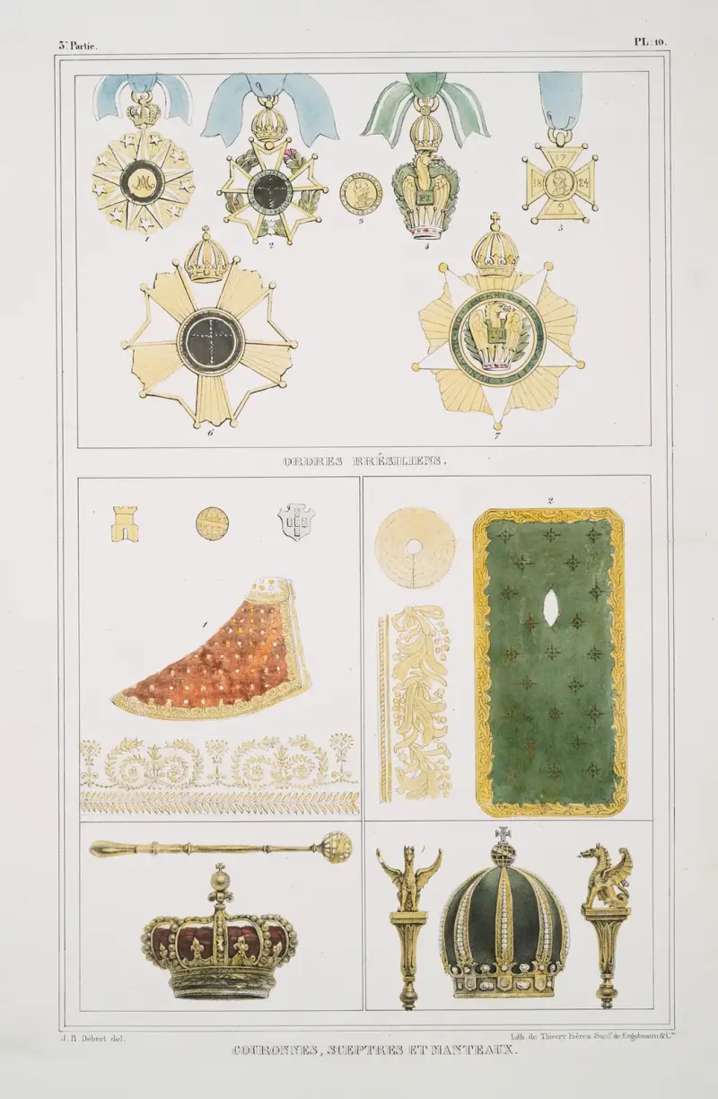 Ordres brésiliens; Couronnes, sceptres et manteaux av Jean Baptiste Debret