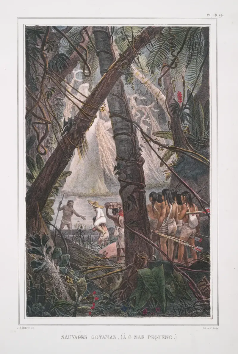 Sauvages Goyanas, (à O Mar Pequeno.) av Jean Baptiste Debret