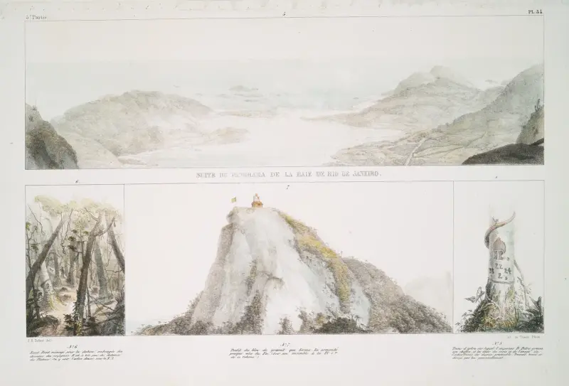 Fortsättning på panoramat över Rio de Janeiros bukt av Jean Baptiste Debret