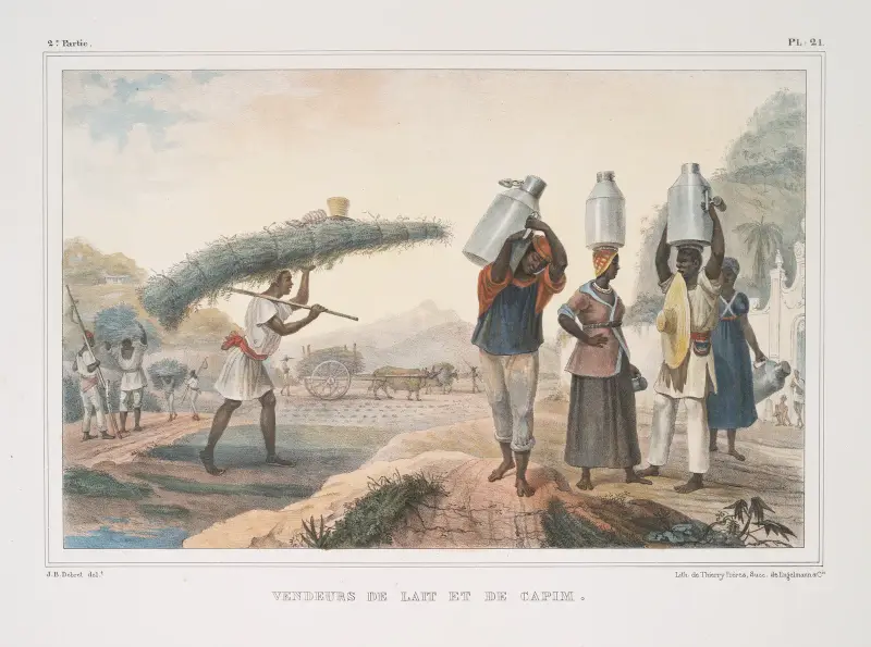 Vendeurs de lait et de capim av Jean Baptiste Debret