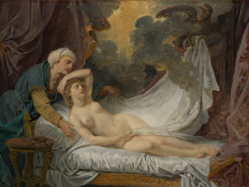 Aegina Visited by Jupiter av Jean-Baptiste Greuze