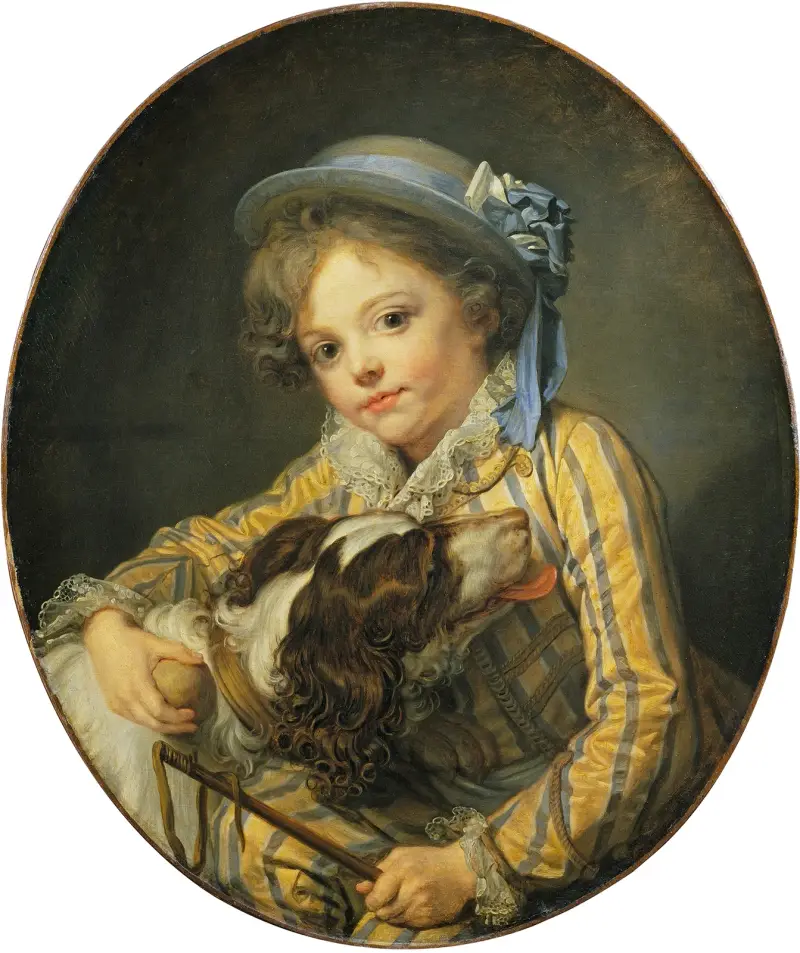 Knabe mit Hund von Jean-Baptiste Greuze