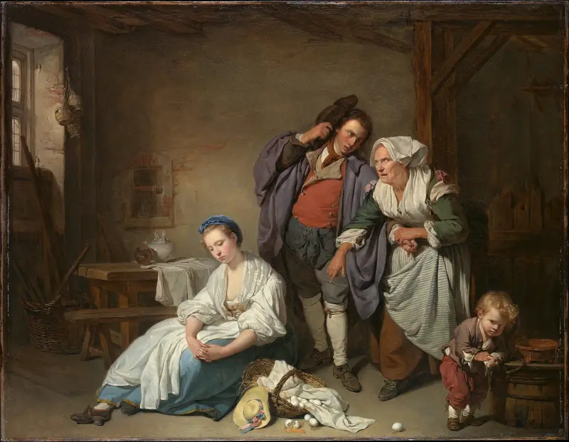 Krossade ägg av Jean-Baptiste Greuze