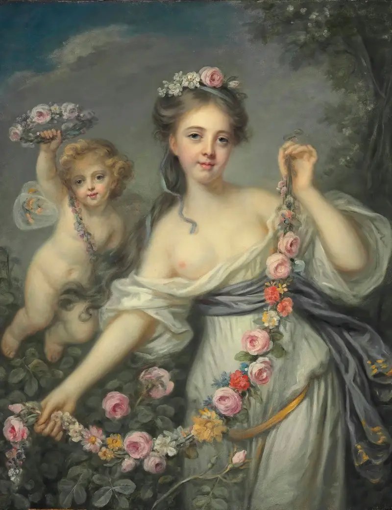 Flora och Zephyr av Jean-Baptiste Greuze