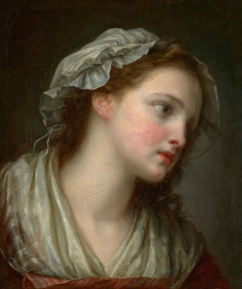 Flicka med mössa av Jean-Baptiste Greuze