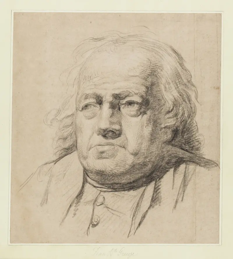 Halvlängdsporträtt av en gammal man av Jean-Baptiste Greuze