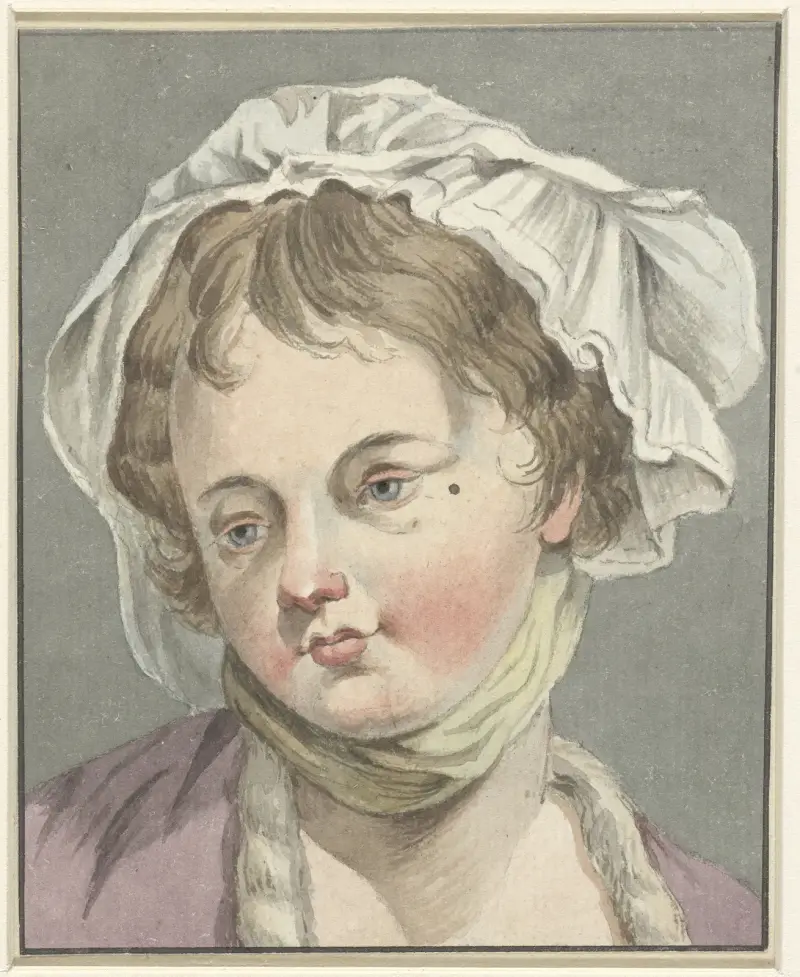 Head of a girl av Jean-Baptiste Greuze
