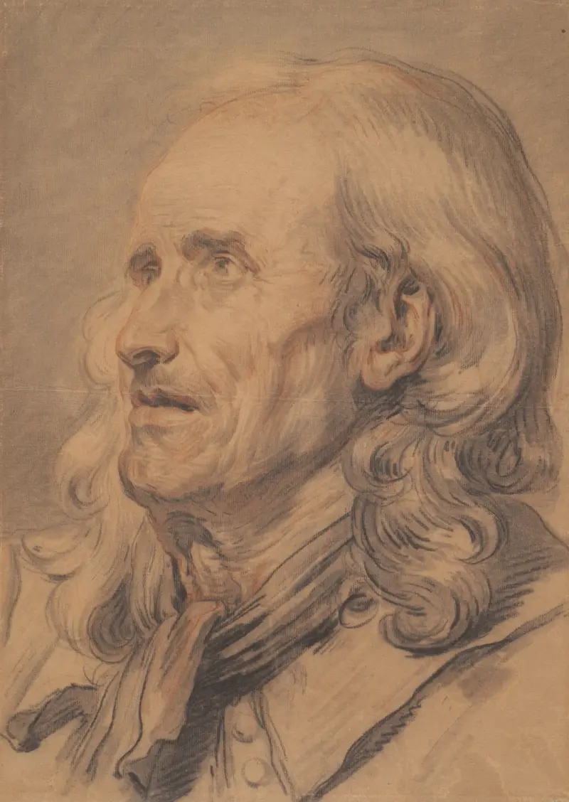 Gammal mans huvud, studie till Äktenskapskontraktet av Jean-Baptiste Greuze