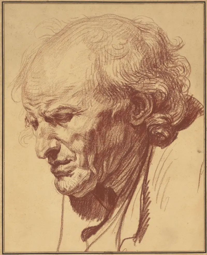Porträtt av en gammal man av Jean-Baptiste Greuze