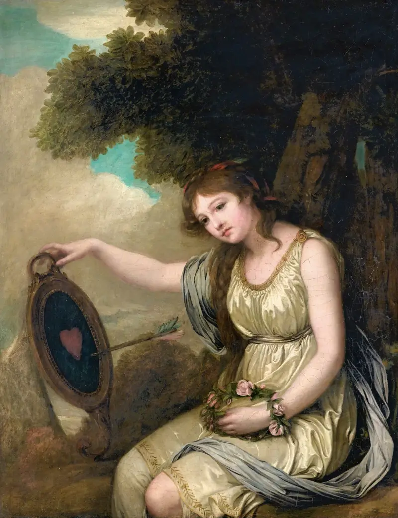 Sittande ung flicka av Jean-Baptiste Greuze