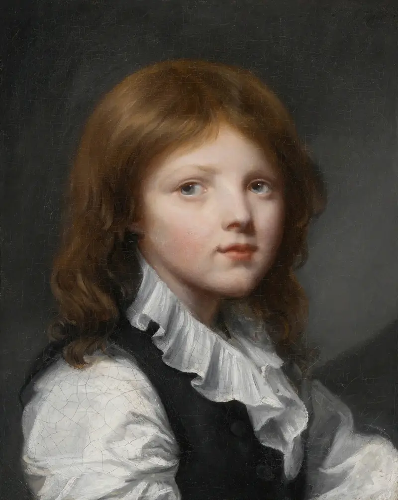 Porträt eines Jungen in schwarzer Weste, nach rechts gewandt von Jean-Baptiste Greuze