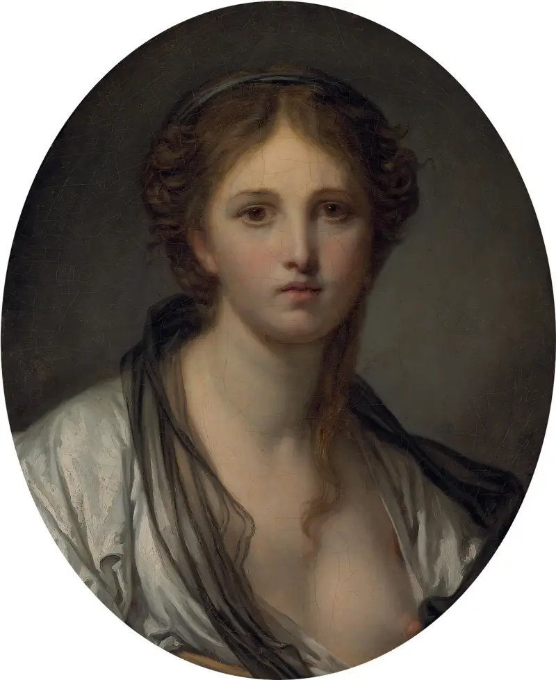 Portret młodej kobiety z czarną chustą, Jean-Baptiste Greuze