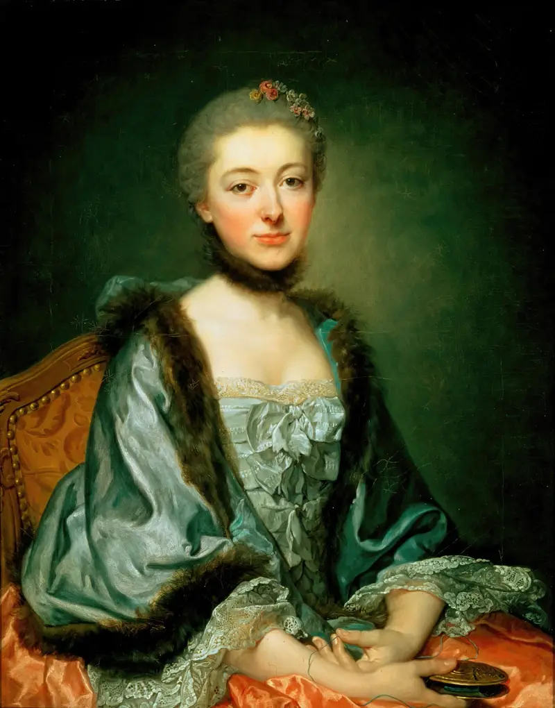 Portrait of Marie Angélique Vérany de Varennes, Mme Georges Gougenot de Croissy av Jean-Baptiste Greuze
