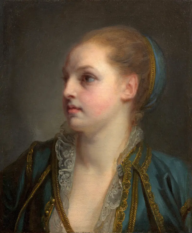 Förmodat porträtt av Mademoiselle Clairon av Jean-Baptiste Greuze
