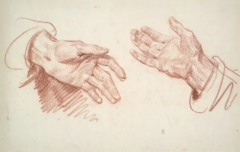 Studie av två händer av Jean-Baptiste Greuze