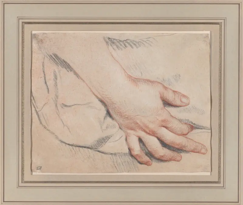 Studie av en hand av Jean-Baptiste Greuze