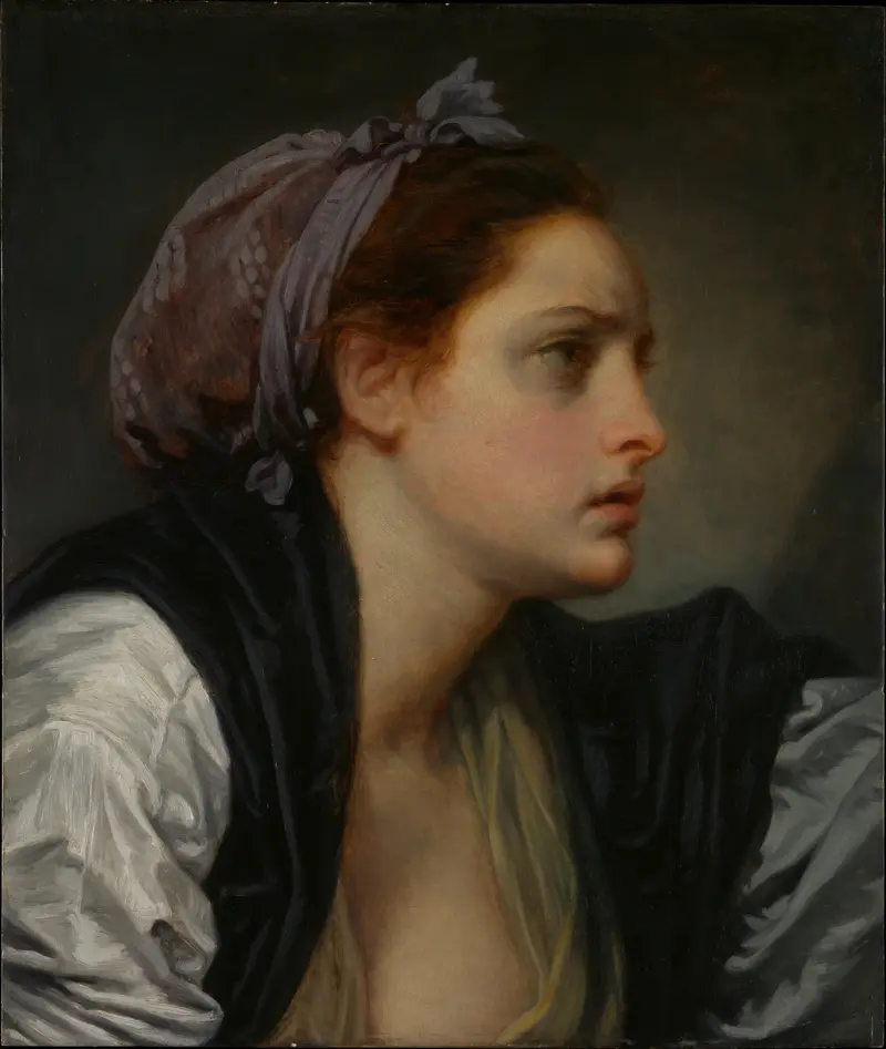 Studie av en kvinnas huvud av Jean-Baptiste Greuze
