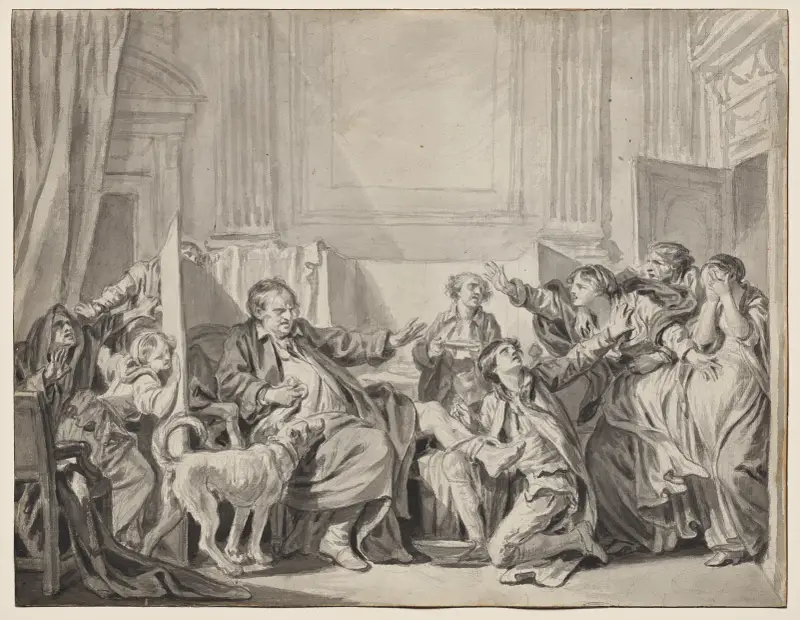 The Guilty and Repentant Daughter av Jean-Baptiste Greuze