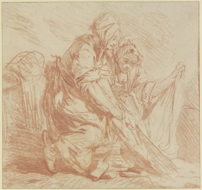 Två tvätterskor av Jean-Baptiste Greuze
