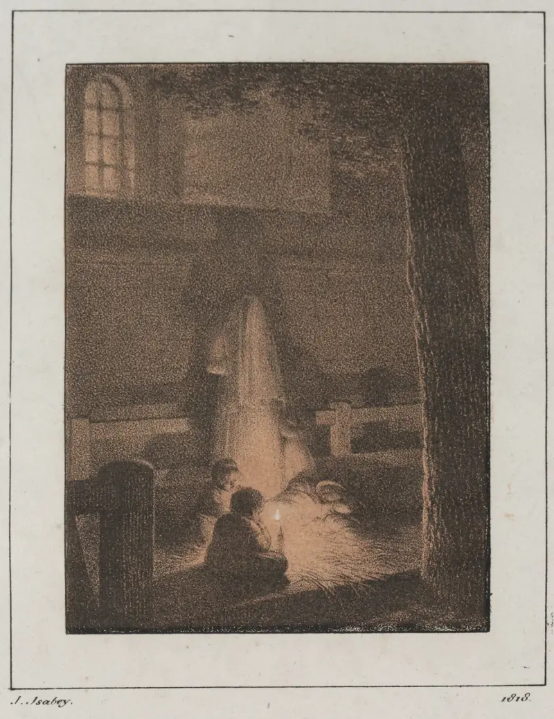 Children with Candle av Jean-Baptiste Isabey