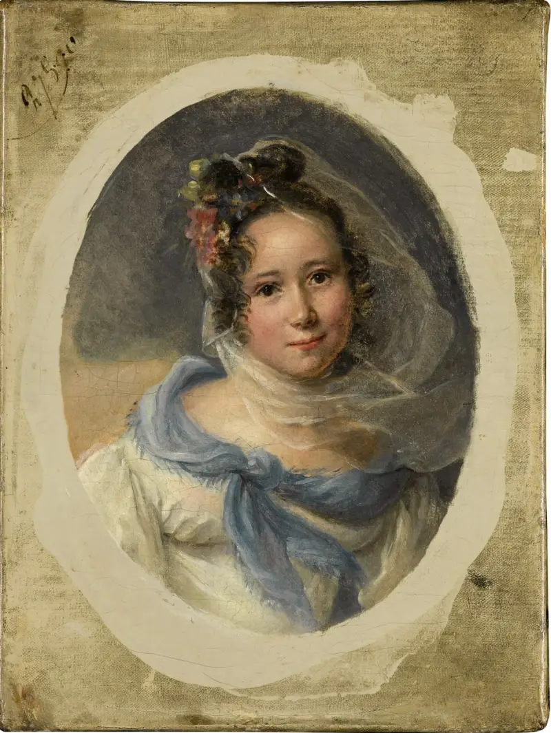Porträtt av en dam av Jean-Baptiste Isabey