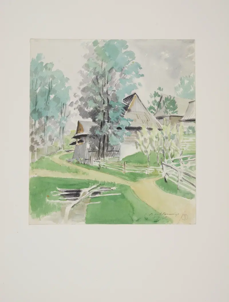 Häuser in Brzegi, 1930 von Edmund Bartłomiejczyk