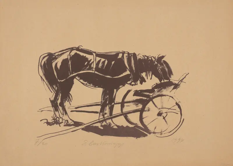 Koń w uprzęży, 1947 – nr 1 av Edmund Bartłomiejczyk