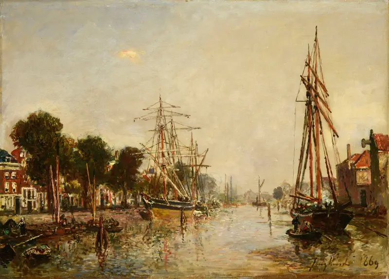 Canal en Hollande, 1869 av Johan Barthold Jongkind